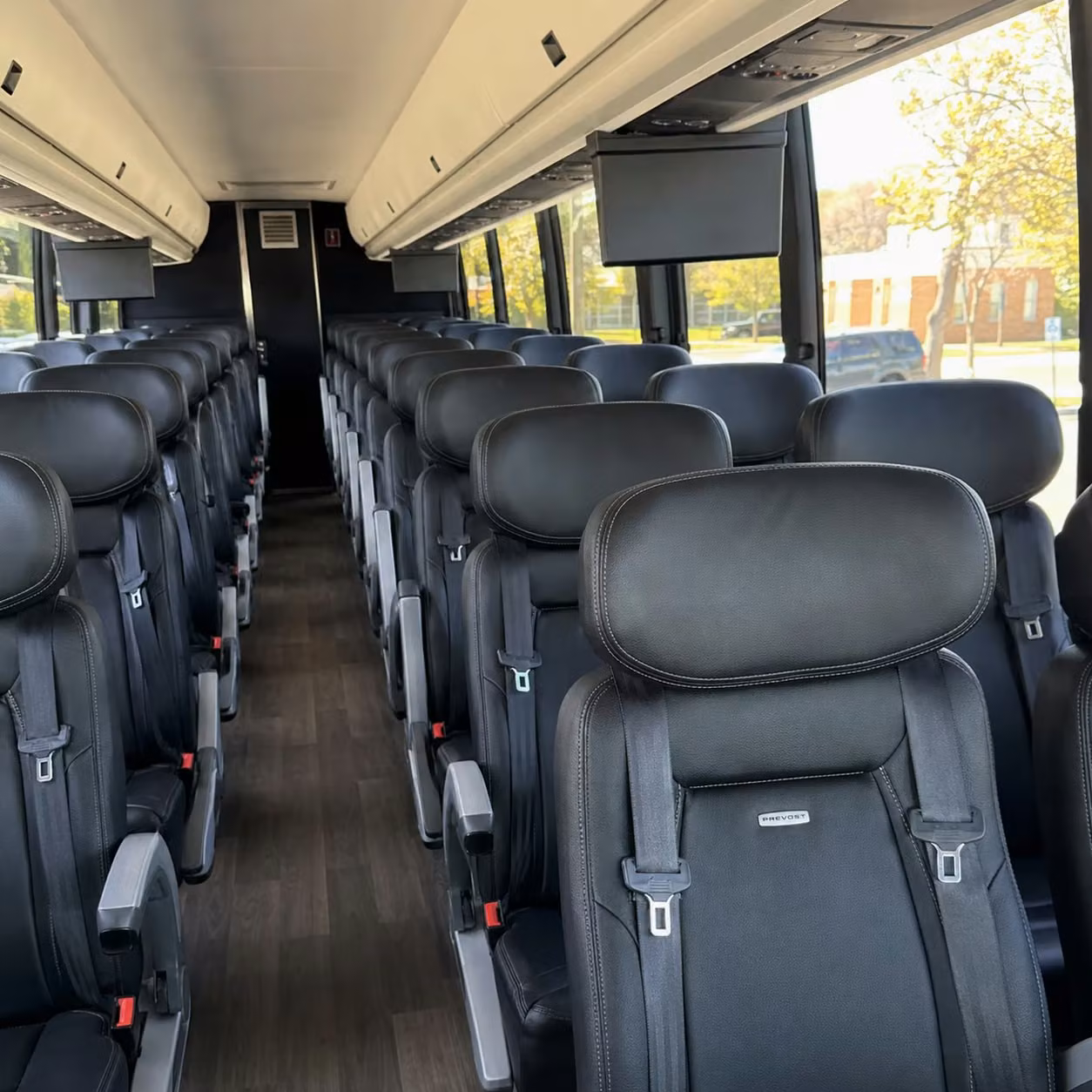 56 passenger charter bus inside